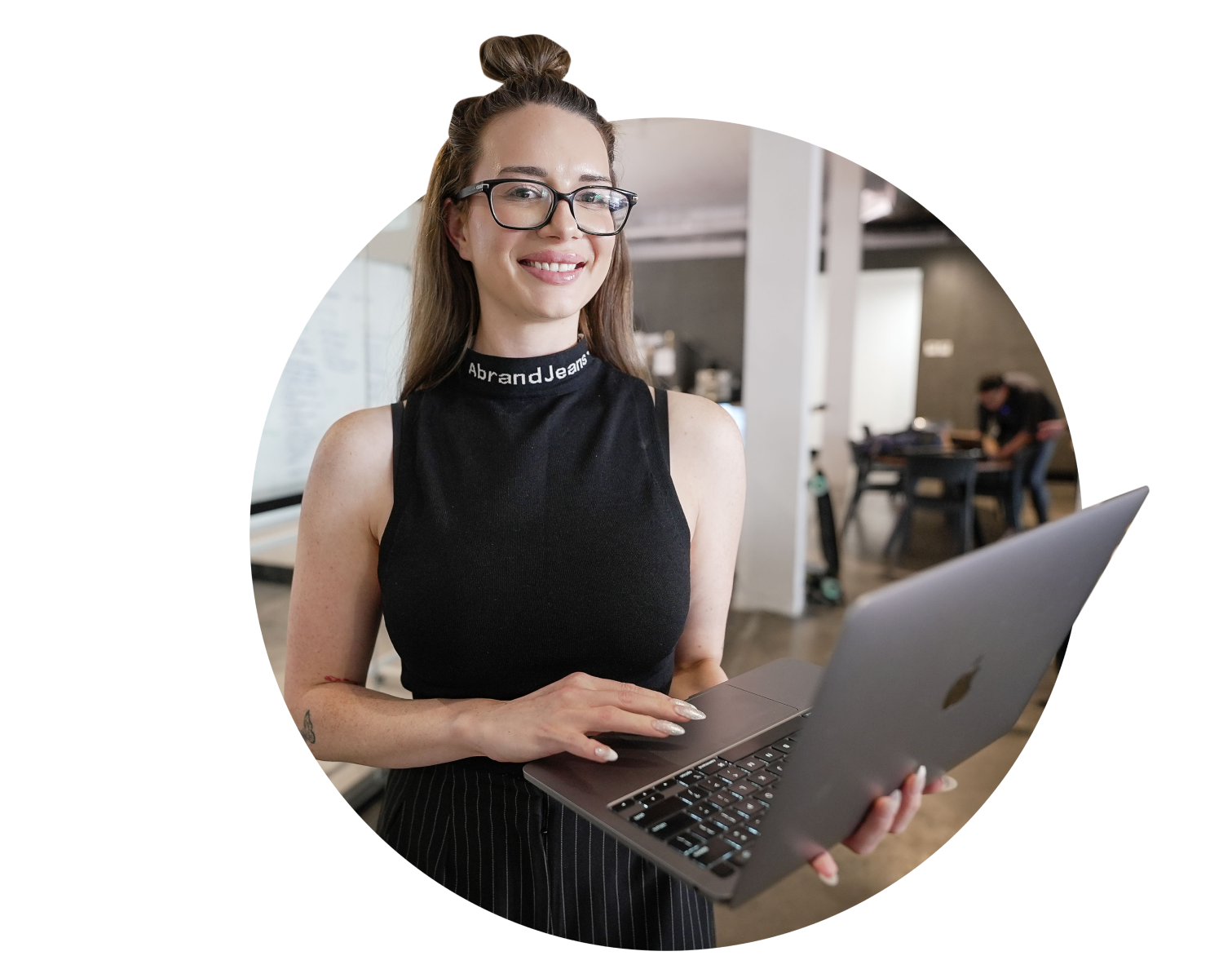 Woman working on laptop